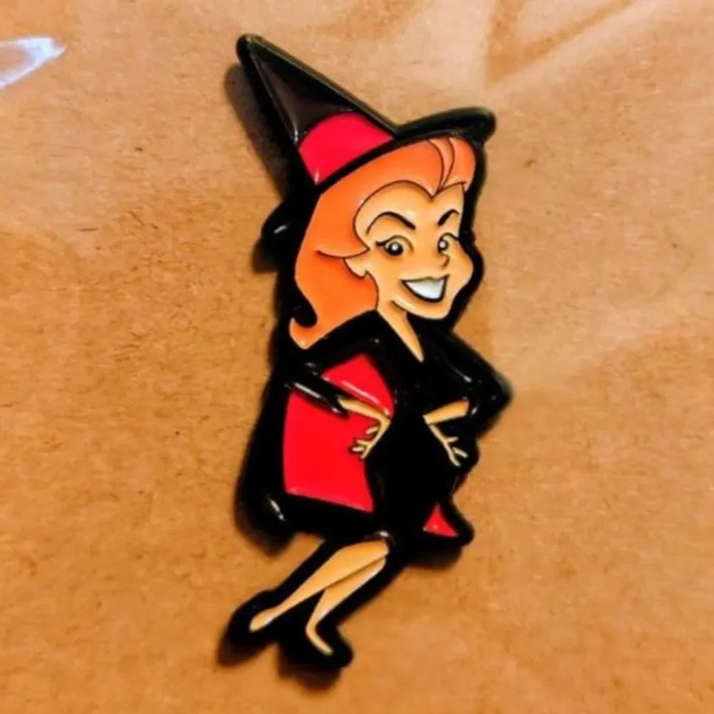 Samantha Stephens Bewitched Vintage Witch Enamel Pin - Classic TV Accessory